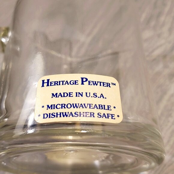 Vintage Heritage  Pewter Coffee Tea Hot Cocoa Grapes with Vine Clear Glass  1996 - Picture 4 of 8